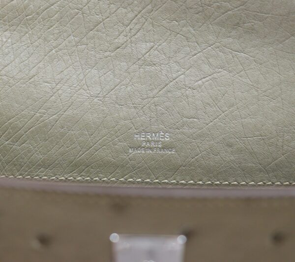 DR96 Factory Mini kelly Pochette Ostrich Leather Etoupe Grey Silver Hardware 19cm Full Handmade