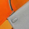 DR96 Factory Kelly Togo Leather Light Grey Silver Hardware 25cm Full Handmade