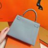 DR96 Factory Kelly Togo Leather Seagull Grey Silver Hardware 25cm Full Handmade