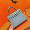 DR96 Factory Kelly Togo Leather Seagull Grey Gold Hardware 25cm Full Handmade
