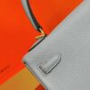 DR96 Factory Kelly Togo Leather Seagull Grey Gold Hardware 25cm Full Handmade