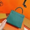 DR96 Factory Kelly Togo Leather Forest Green Silver Hardware 25cm Full Handmade