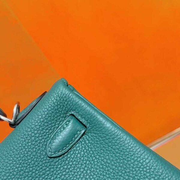 DR96 Factory Kelly Togo Leather Forest Green Silver Hardware 25cm Full Handmade