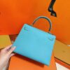 DR96 Factory Kelly Epsom Leather Candy Blue Gold Hardware 25cm Full Handmade