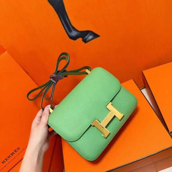 DR96 Factory Constance Epsom Leather Avocado Green Gold Hardware 24cm Full Handmade