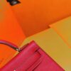 DR96 Factory Mini Kelly Epsom Leather Chinese Red Silver Hardware 19cm Full Handmade