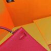 DR96 Factory Mini Kelly Epsom Leather Chinese Red Silver Hardware 19cm Full Handmade
