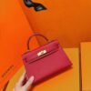 DR96 Factory Mini Kelly Epsom Leather Chinese Red Gold Hardware 19cm Full Handmade