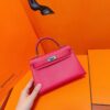 DR96 Factory Mini Kelly Epsom Leather 5J Rose Pink Silver Hardware 19cm Full Handmade
