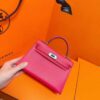 DR96 Factory Mini Kelly Epsom Leather 5J Rose Pink Silver Hardware 19cm Full Handmade