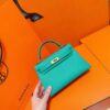 DR96 Factory Mini Kelly Epsom Leather Fresh Turquoise Green Gold Hardware 19cm Full Handmade