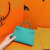 DR96 Factory Mini Kelly Epsom Leather Fresh Turquoise Green Gold Hardware 19cm Full Handmade