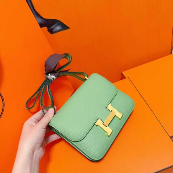 DR96 Factory Constance Epsom Leather Avocado Green Gold Hardware 18cm Full Handmade