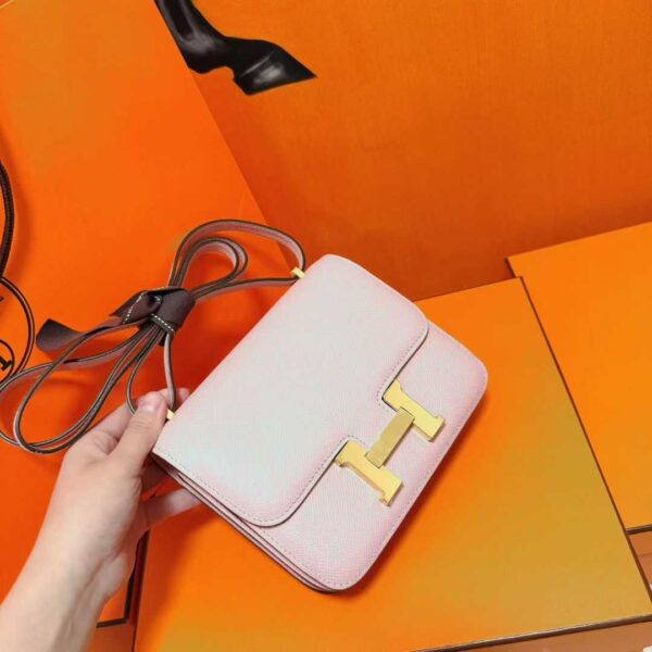 DR96 Factory Constance Epsom Leather Cream Pink Gold Hardware 18cm Full Handmade