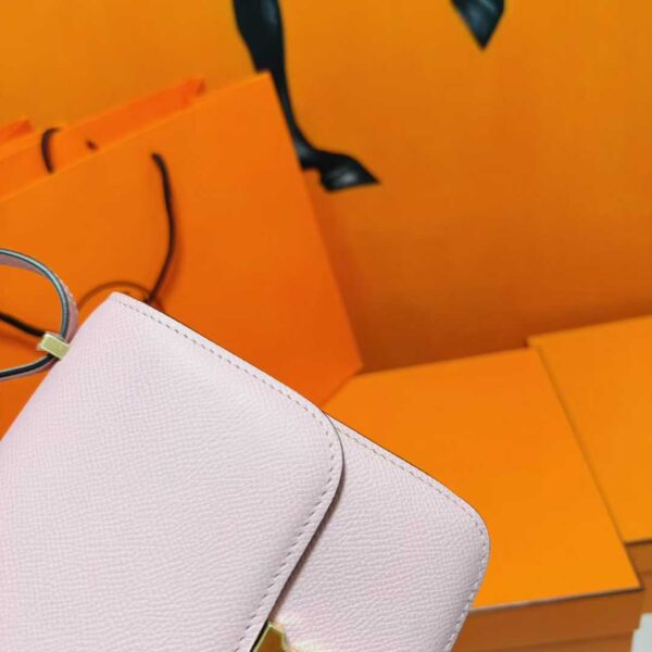 DR96 Factory Constance Epsom Leather Cream Pink Gold Hardware 18cm Full Handmade
