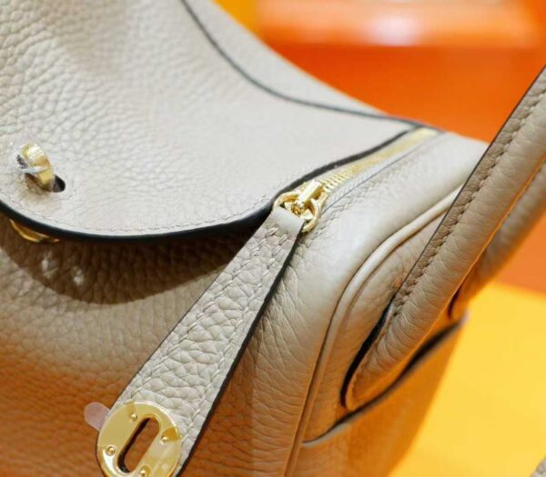 DR96 Factory Lindy Togo Leather Turtledove Grey Gold Hardware 20cm Full Handmade