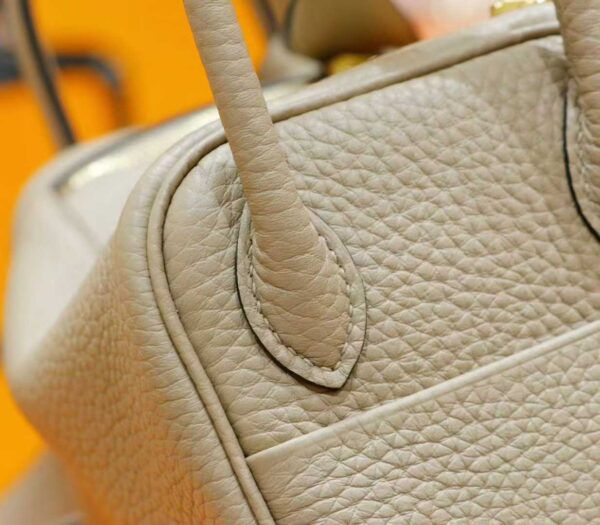 DR96 Factory Lindy Togo Leather Turtledove Grey Gold Hardware 20cm Full Handmade