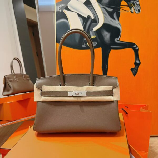 2026-03-24_090015_080 DR96 Factory Birkin Shoulder Evercolor Leather Etoupe Grey Silver Hardware 29cm Full Handmade