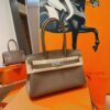 2026-03-24_090020_402 DR96 Factory Birkin Shoulder Evercolor Leather Etoupe Grey Silver Hardware 29cm Full Handmade