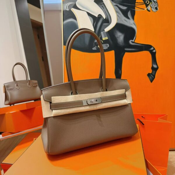2026-03-24_090020_402 DR96 Factory Birkin Shoulder Evercolor Leather Etoupe Grey Silver Hardware 29cm Full Handmade