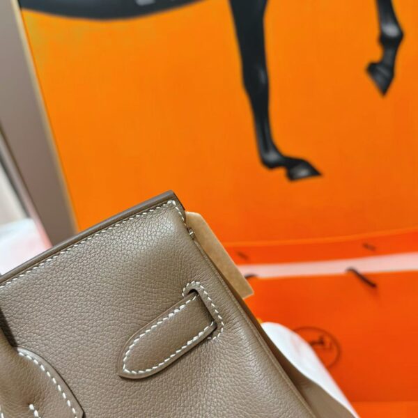 2026-03-24_090027_355 DR96 Factory Birkin Shoulder Evercolor Leather Etoupe Grey Silver Hardware 29cm Full Handmade