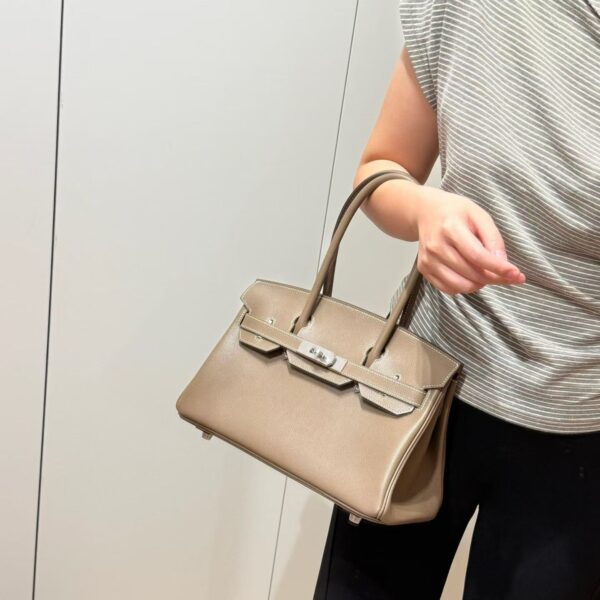 2026-03-24_090037_001 DR96 Factory Birkin Shoulder Evercolor Leather Etoupe Grey Silver Hardware 29cm Full Handmade