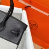 DR96 Factory Birkin Swift Leather & Canvas CK89 Black Silver Hardware 25cm Full Handmade