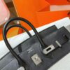 DR96 Factory Birkin Swift Leather & Canvas CK89 Black Silver Hardware 25cm Full Handmade