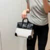 DR96 Factory Birkin Swift Leather & Canvas CK89 Black Silver Hardware 25cm Full Handmade