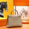 DR96 Factory Kelly Epsom Leather Light Khaki Silver Hardware 25cm Full Handmade