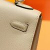 DR96 Factory Kelly Epsom Leather Light Khaki Silver Hardware 25cm Full Handmade