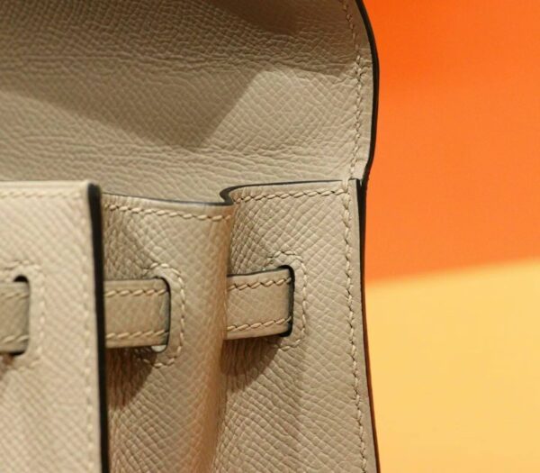 DR96 Factory Kelly Epsom Leather Light Khaki Silver Hardware 25cm Full Handmade