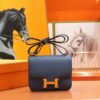 DR96 Factory Constance Epsom Leather Gem Blue Gold Hardware 18cm Full Handmade