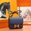 DR96 Factory Constance Epsom Leather Gem Blue Gold Hardware 18cm Full Handmade