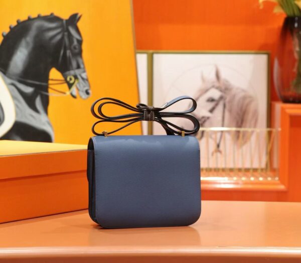 DR96 Factory Constance Epsom Leather Gem Blue Gold Hardware 18cm Full Handmade