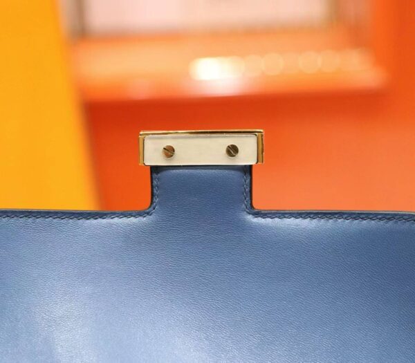 DR96 Factory Constance Epsom Leather Gem Blue Gold Hardware 18cm Full Handmade