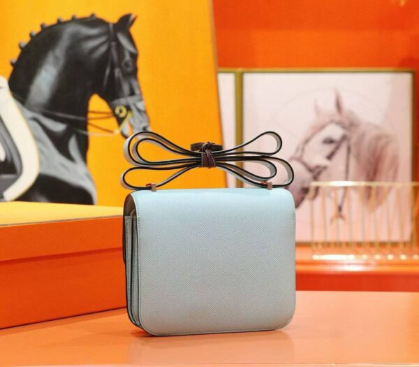 DR96 Factory Constance Epsom Sweet Light Blue Silver Hardware 18cm Full Handmade