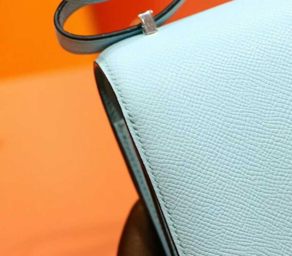 DR96 Factory Constance Epsom Sweet Light Blue Silver Hardware 18cm Full Handmade