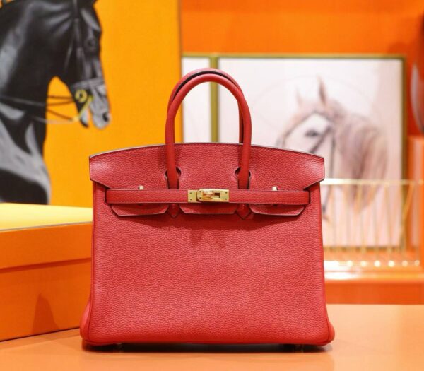 DR96 Factory Birkin Togo Leather Chinese Red Gold Hardware 25cm Full Handmade