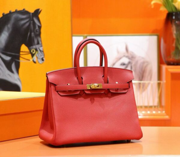 DR96 Factory Birkin Togo Leather Chinese Red Gold Hardware 25cm Full Handmade