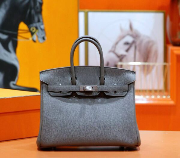 DR96 Factory Birkin Togo Leather Deep Grey Silver Hardware 25cm Full Handmade