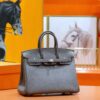 DR96 Factory Birkin Togo Leather Deep Grey Silver Hardware 25cm Full Handmade