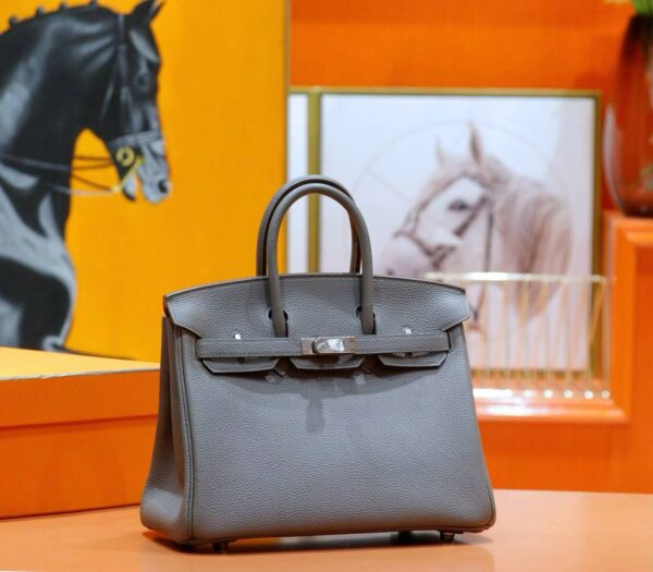 DR96 Factory Birkin Togo Leather Deep Grey Silver Hardware 25cm Full Handmade
