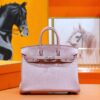 DR96 Factory Birkin Togo Leather Light Purple Pink Silver Hardware 25cm Full Handmade