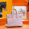 DR96 Factory Birkin Togo Leather Light Purple Pink Silver Hardware 25cm Full Handmade