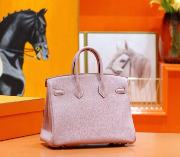 DR96 Factory Birkin Togo Leather Light Purple Pink Silver Hardware 25cm Full Handmade