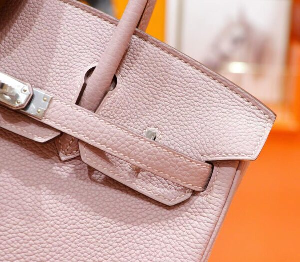 DR96 Factory Birkin Togo Leather Light Purple Pink Silver Hardware 25cm Full Handmade