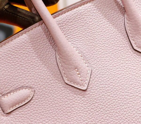 DR96 Factory Birkin Togo Leather Light Purple Pink Silver Hardware 25cm Full Handmade