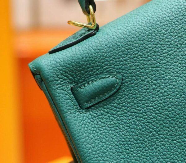 2026-04-09_101044_312 DR96 Factory Kelly Togo Leather Peacock Green Gold Hardware 25cm Full Handmade