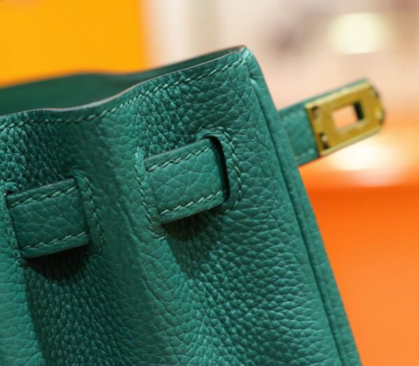 2026-04-09_101049_984 DR96 Factory Kelly Togo Leather Peacock Green Gold Hardware 25cm Full Handmade